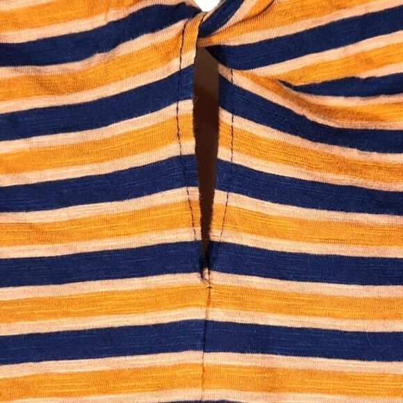 pact Dress‎ Avery Harvest Stripe Navy Blue Orange Organic Cotton Pockets Short S - Picture 10 of 16